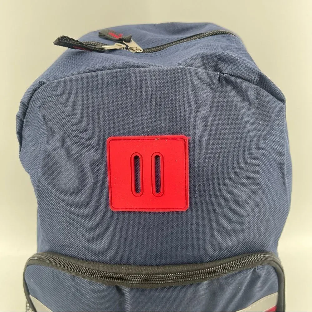 High Trails Equipment Boy’s Oxford Blue/Black/Crimson Reflective Backpack Large